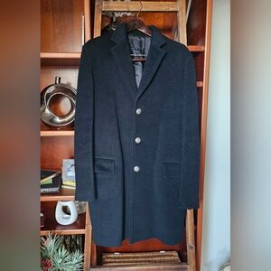Men's Black Wool Coat